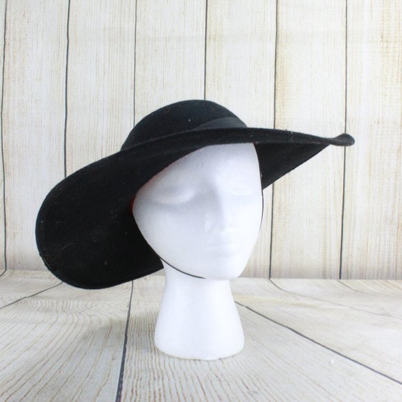 Women's Black Wool Bow with String and Bow Accent Hat Size OS - Picture 7 of 9
